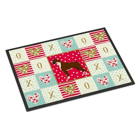 Carolines Treasures 18 x 27 in. Boxer Love Indoor or Outdoor Mat CK5916MAT